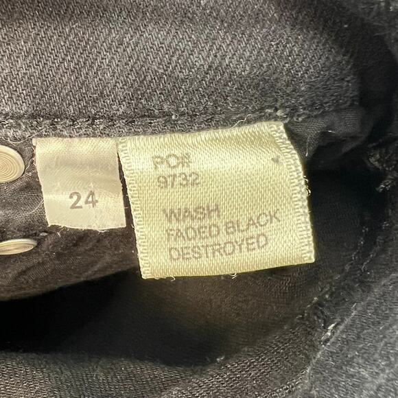 Reformation High Waist Skinny Jeans‎ Destroyed Faded Black Denim Size 24 - Picture 12 of 12